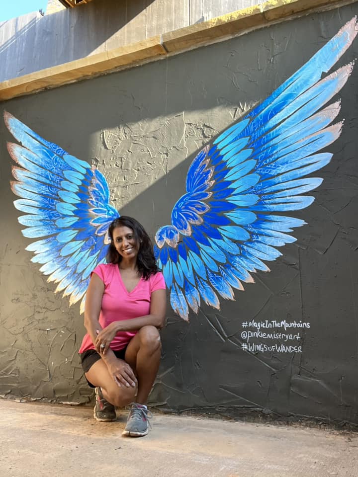 See the blue bird wings mural at Anakeesta's new BirdVenture in Gatlinburg.
